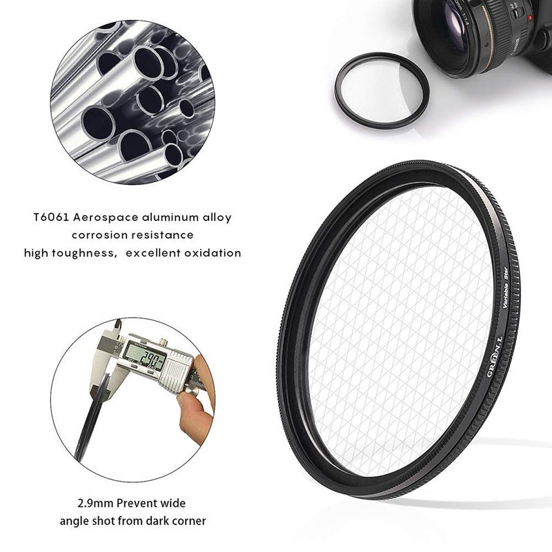 GREEN.L 82mm Variable Star Filter 468 Cross Screen Starburst - Rotatable Star Filter Kit with 3 Filters for Portraits Cityscapes Lights - Includes Pouch & Cloth - Image 5